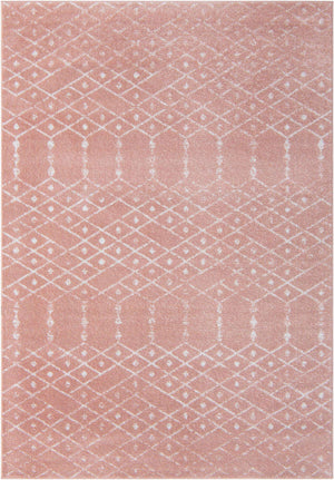 Rose Pink 7' x 10' Paxon Trellis Rectangle Area Rug Geometric Durable Stain Resistant Easy Clean Carpet for Modern Interior Home Decor for Sale at Rug Engine