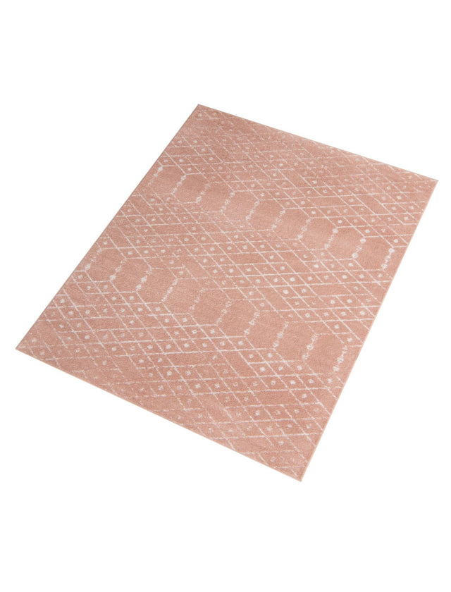 Rose Pink 6' x 9' Paxon Trellis Rectangle Area Rug Geometric Durable Stain Resistant Easy Clean Carpet for Modern Interior Home Decor for Sale at Rug Engine