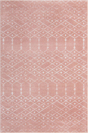 Rose Pink 6' x 9' Paxon Trellis Rectangle Area Rug Geometric Durable Stain Resistant Easy Clean Carpet for Modern Interior Home Decor for Sale at Rug Engine