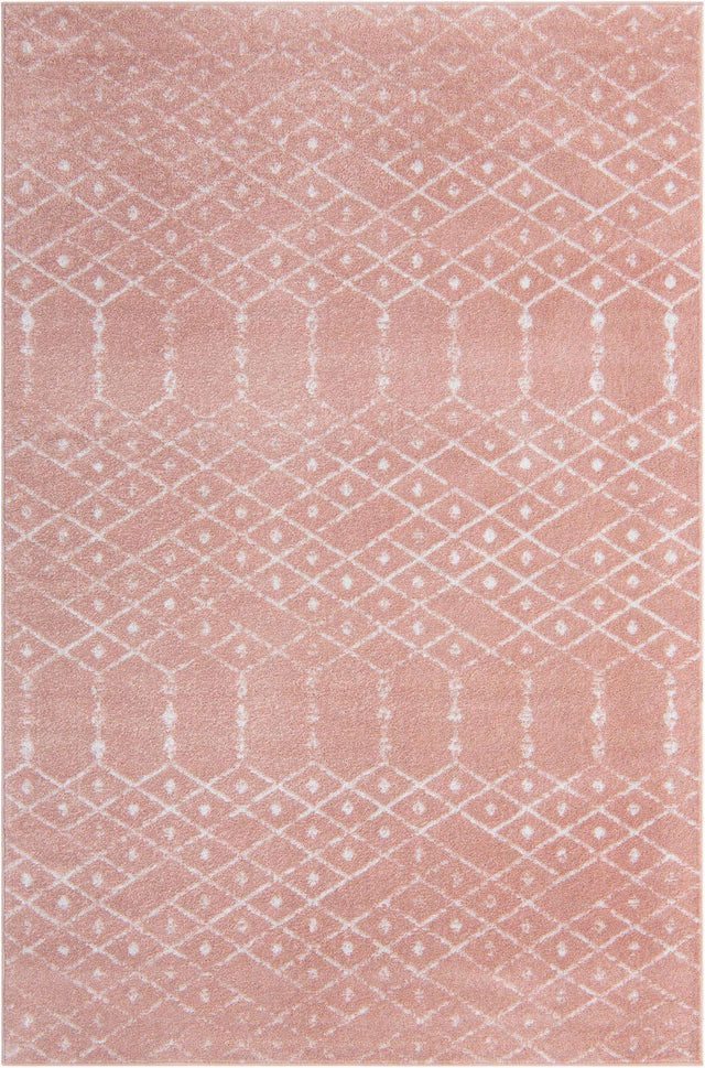 Rose Pink 6' x 9' Paxon Trellis Rectangle Area Rug Geometric Durable Stain Resistant Easy Clean Carpet for Modern Interior Home Decor for Sale at Rug Engine