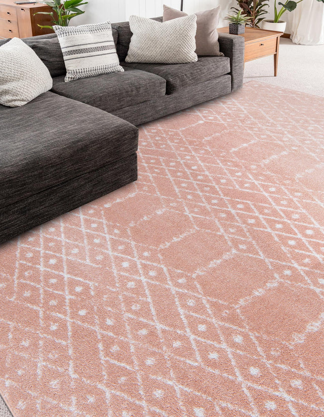 Rose Pink 3' 3 x 5' 3 Paxon Trellis Rectangle Area Rug Geometric Durable Stain Resistant Easy Clean Carpet for Modern Interior Home Decor for Sale at Rug Engine