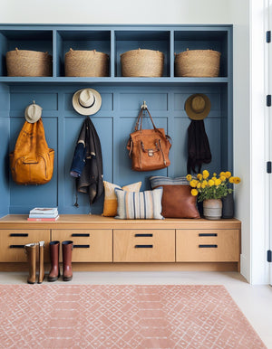 Rose Pink 3' 3 x 5' 3 Paxon Trellis Rectangle Area Rug Geometric Durable Stain Resistant Easy Clean Carpet for Modern Interior Home Decor for Sale at Rug Engine