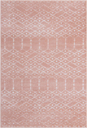 Rose Pink 4' 1 x 6' 1 Paxon Trellis Rectangle Area Rug Geometric Durable Stain Resistant Easy Clean Carpet for Modern Interior Home Decor for Sale at Rug Engine