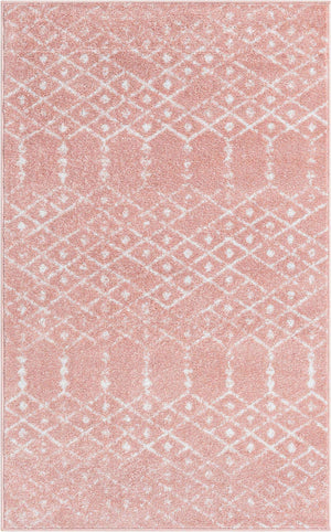 Rose Pink 3' 3 x 5' 3 Paxon Trellis Rectangle Area Rug Geometric Durable Stain Resistant Easy Clean Carpet for Modern Interior Home Decor for Sale at Rug Engine