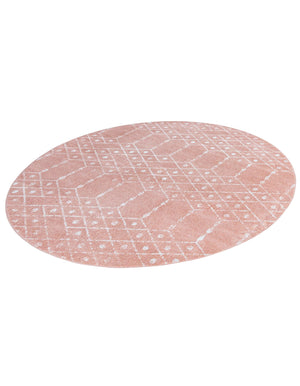 Rose Pink 5' 3 x 5' 3 Paxon Trellis Round Area Rug Geometric Durable Stain Resistant Easy Clean Carpet for Modern Interior Home Decor for Sale at Rug Engine