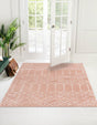 Rose Pink 6' 1 x 6' 1 Paxon Trellis Square Area Rug Geometric Durable Stain Resistant Easy Clean Carpet for Modern Interior Home Decor for Sale at Rug Engine