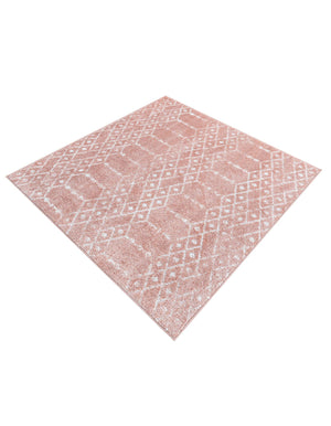 Rose Pink 4' x 4' Paxon Trellis Square Area Rug Geometric Durable Stain Resistant Easy Clean Carpet for Modern Interior Home Decor for Sale at Rug Engine