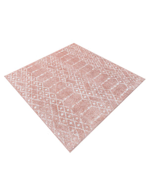 Rose Pink 4' x 4' Paxon Trellis Square Area Rug Geometric Durable Stain Resistant Easy Clean Carpet for Modern Interior Home Decor for Sale at Rug Engine