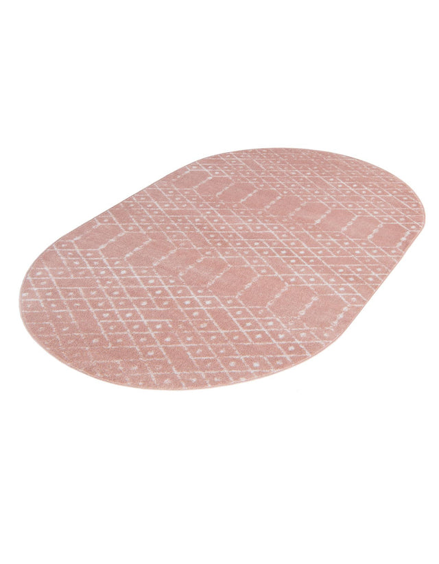 Rose Pink 7' 10 x 10' Paxon Trellis Oval Area Rug Geometric Durable Stain Resistant Easy Clean Carpet for Modern Interior Home Decor for Sale at Rug Engine