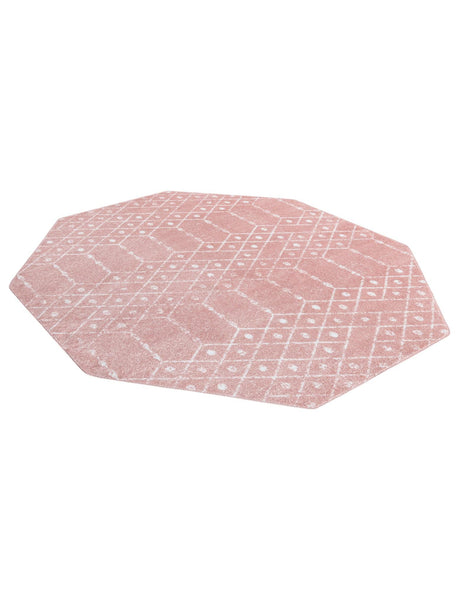 Rose Pink 7' 10 x 7' 10 Paxon Trellis Octagon Area Rug Geometric Durable Stain Resistant Easy Clean Carpet for Modern Interior Home Decor for Sale at Rug Engine