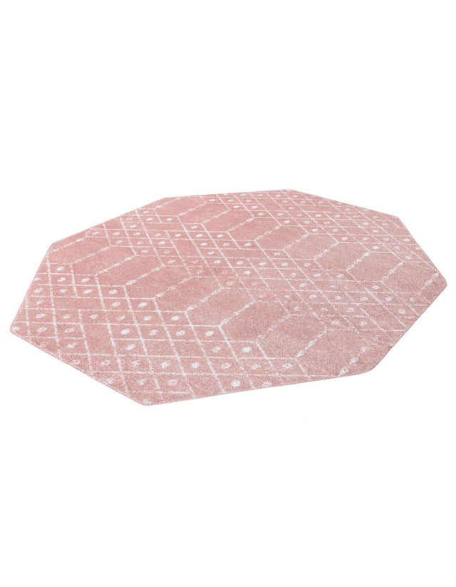 Rose Pink 7' 10 x 7' 10 Paxon Trellis Octagon Area Rug Geometric Durable Stain Resistant Easy Clean Carpet for Modern Interior Home Decor for Sale at Rug Engine