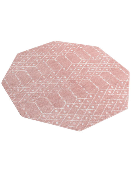 Rose Pink 5' 3 x 5' 3 Paxon Trellis Octagon Area Rug Geometric Durable Stain Resistant Easy Clean Carpet for Modern Interior Home Decor for Sale at Rug Engine