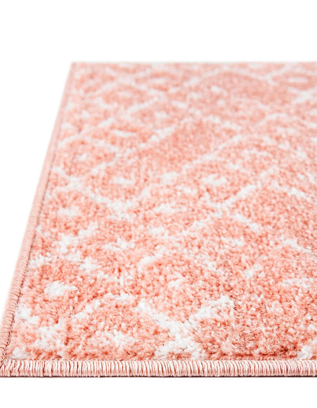 Rose Pink 6' 1 x 6' 1 Paxon Trellis Octagon Area Rug Geometric Durable Stain Resistant Easy Clean Carpet for Modern Interior Home Decor for Sale at Rug Engine