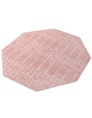 Rose Pink 5' 3 x 5' 3 Paxon Trellis Octagon Area Rug Geometric Durable Stain Resistant Easy Clean Carpet for Modern Interior Home Decor for Sale at Rug Engine