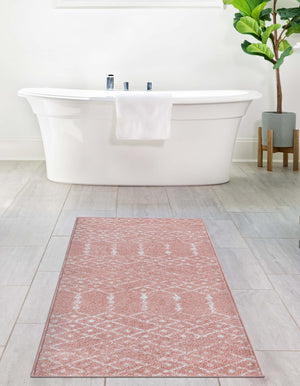 Rose Pink 2' 7 x 12' Paxon Trellis Runner Area Rug Geometric Durable Stain Resistant Easy Clean Carpet for Modern Interior Home Decor for Sale at Rug Engine