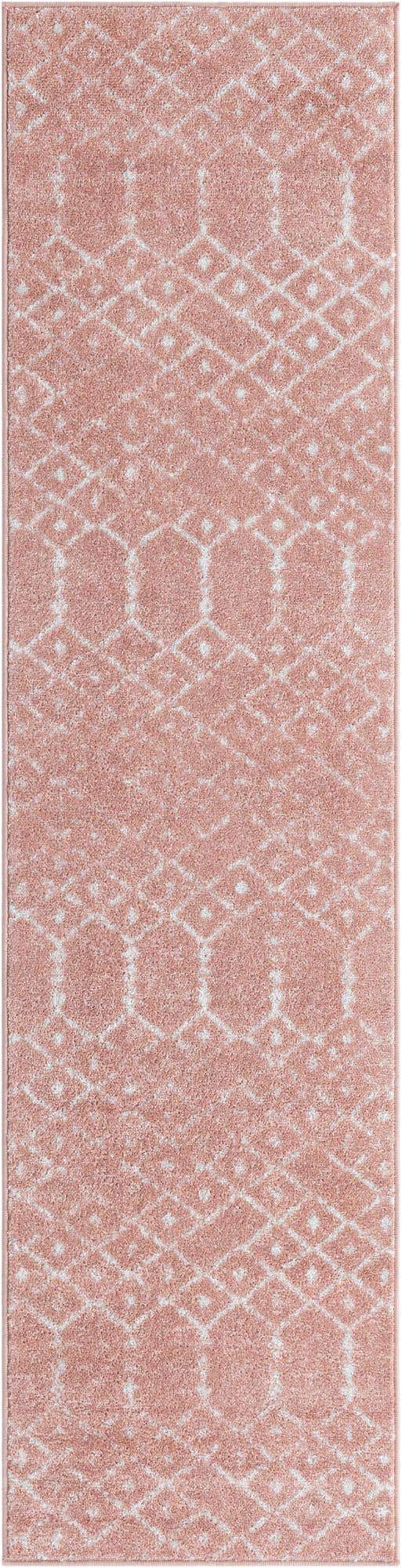 Rose Pink 2' x 8' Paxon Trellis Runner Area Rug Geometric Durable Stain Resistant Easy Clean Carpet for Modern Interior Home Decor for Sale at Rug Engine