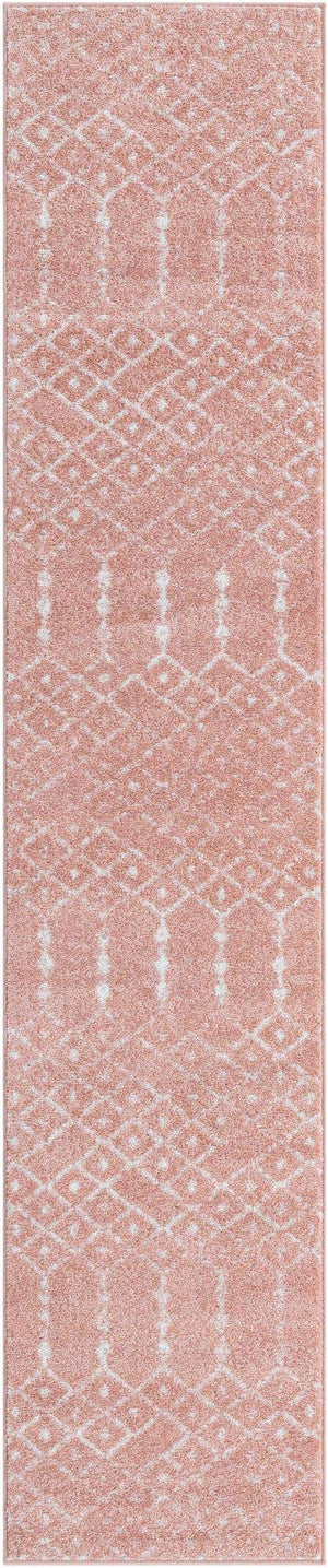 Rose Pink 2' x 9' 10 Paxon Trellis Runner Area Rug Geometric Durable Stain Resistant Easy Clean Carpet for Modern Interior Home Decor for Sale at Rug Engine