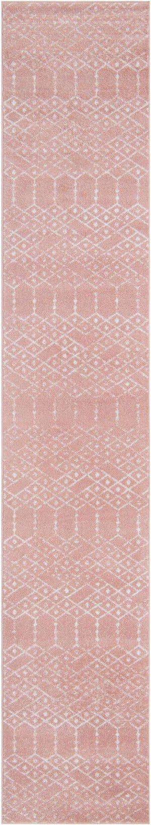 Rose Pink 2' 11 x 16' Paxon Trellis Runner Area Rug Geometric Durable Stain Resistant Easy Clean Carpet for Modern Interior Home Decor for Sale at Rug Engine