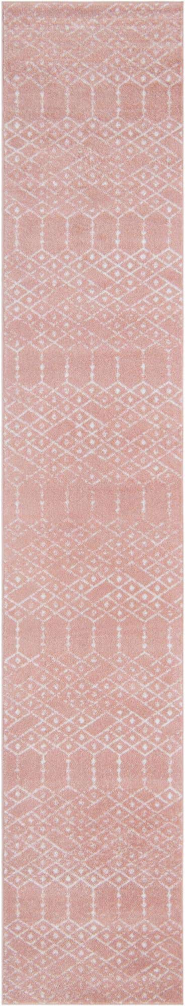 Rose Pink 2' 11 x 16' Paxon Trellis Runner Area Rug Geometric Durable Stain Resistant Easy Clean Carpet for Modern Interior Home Decor for Sale at Rug Engine