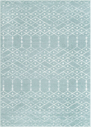 Aqua 10' x 14' Paxon Trellis Rectangle Area Rug Geometric Durable Stain Resistant Easy Clean Carpet for Modern Interior Home Decor for Sale at Rug Engine