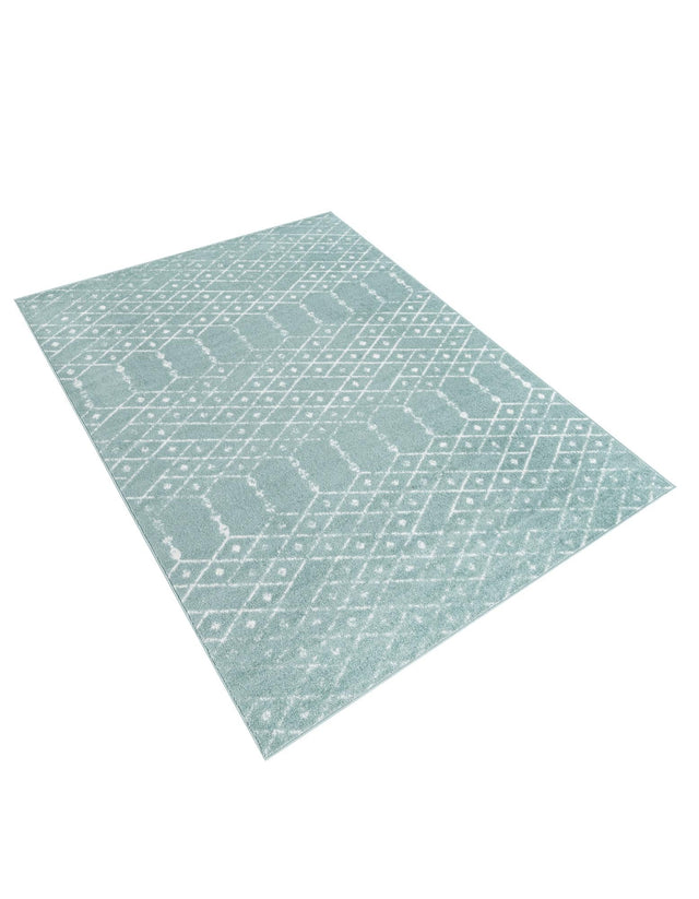 Aqua 10' x 13' Paxon Trellis Rectangle Area Rug Geometric Durable Stain Resistant Easy Clean Carpet for Modern Interior Home Decor for Sale at Rug Engine