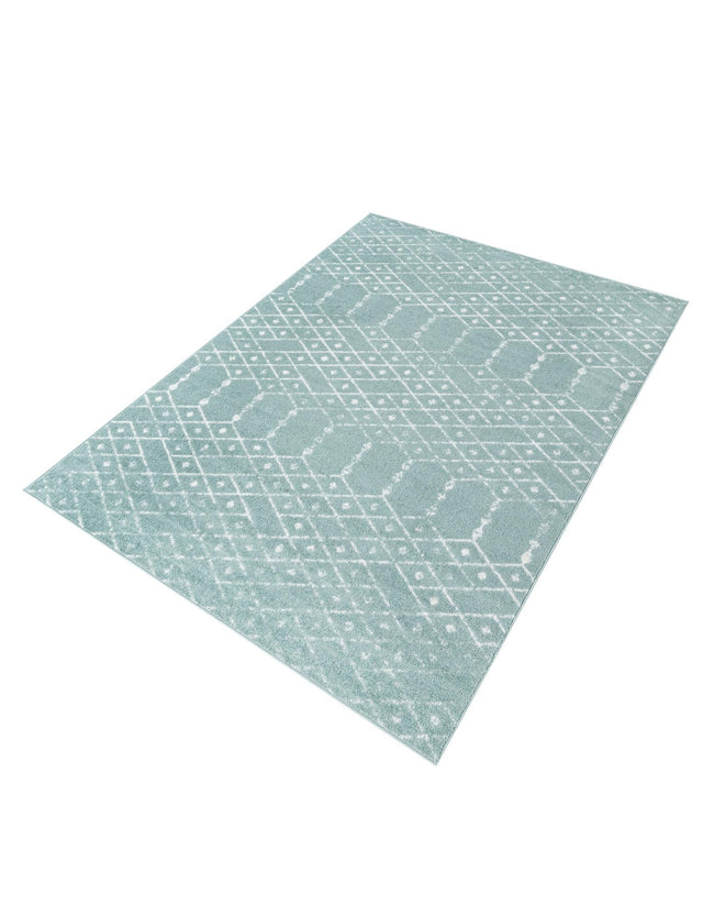 Aqua 10' x 13' Paxon Trellis Rectangle Area Rug Geometric Durable Stain Resistant Easy Clean Carpet for Modern Interior Home Decor for Sale at Rug Engine