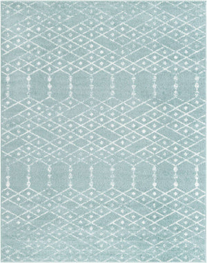 Aqua 10' x 13' Paxon Trellis Rectangle Area Rug Geometric Durable Stain Resistant Easy Clean Carpet for Modern Interior Home Decor for Sale at Rug Engine