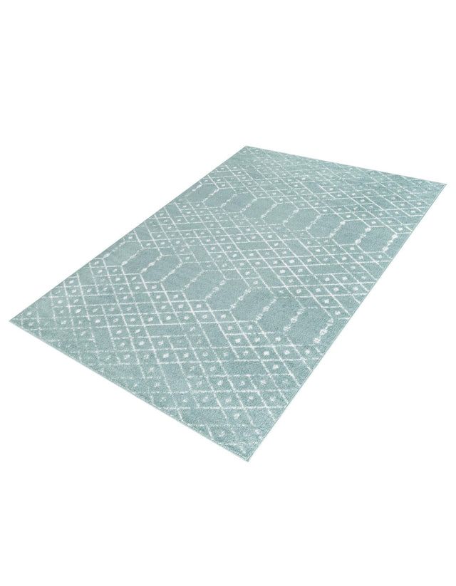 Aqua 9' x 12' Paxon Trellis Rectangle Area Rug Geometric Durable Stain Resistant Easy Clean Carpet for Modern Interior Home Decor for Sale at Rug Engine