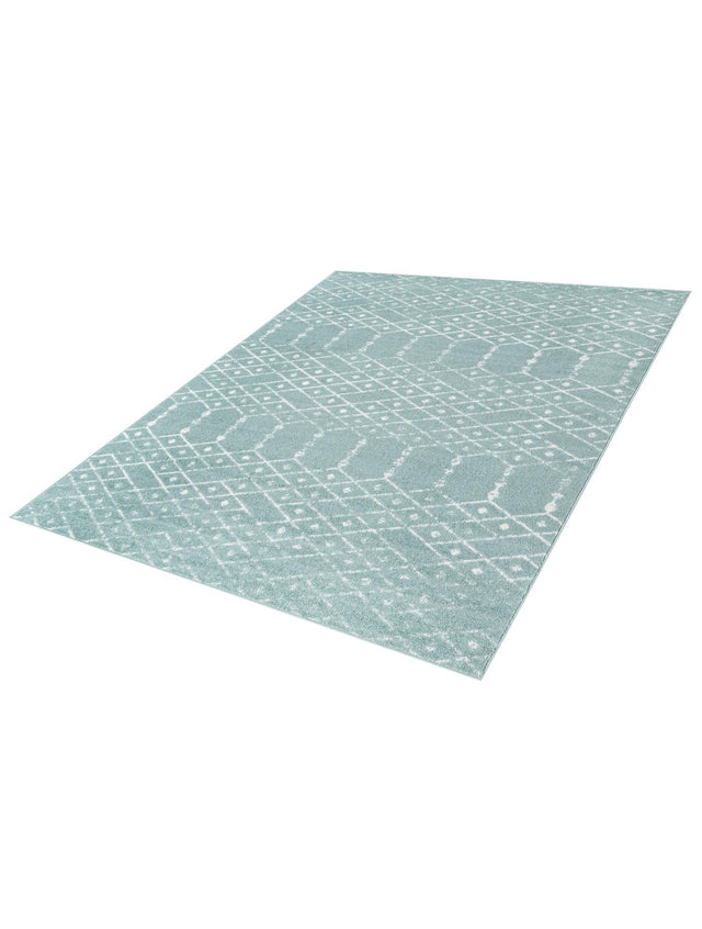 Aqua 7' 10 x 10' Paxon Trellis Rectangle Area Rug Geometric Durable Stain Resistant Easy Clean Carpet for Modern Interior Home Decor for Sale at Rug Engine