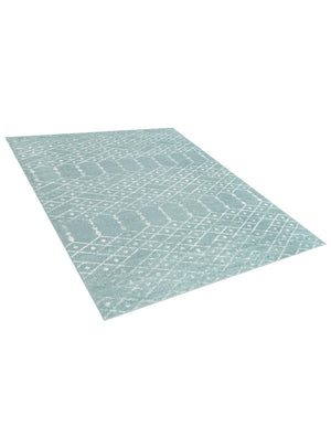 Aqua 7' 10 x 10' Paxon Trellis Rectangle Area Rug Geometric Durable Stain Resistant Easy Clean Carpet for Modern Interior Home Decor for Sale at Rug Engine