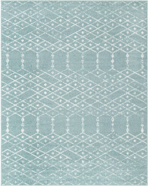 Aqua 7' 10 x 10' Paxon Trellis Rectangle Area Rug Geometric Durable Stain Resistant Easy Clean Carpet for Modern Interior Home Decor for Sale at Rug Engine