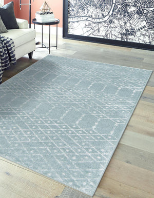 Aqua 10' x 13' Paxon Trellis Rectangle Area Rug Geometric Durable Stain Resistant Easy Clean Carpet for Modern Interior Home Decor for Sale at Rug Engine