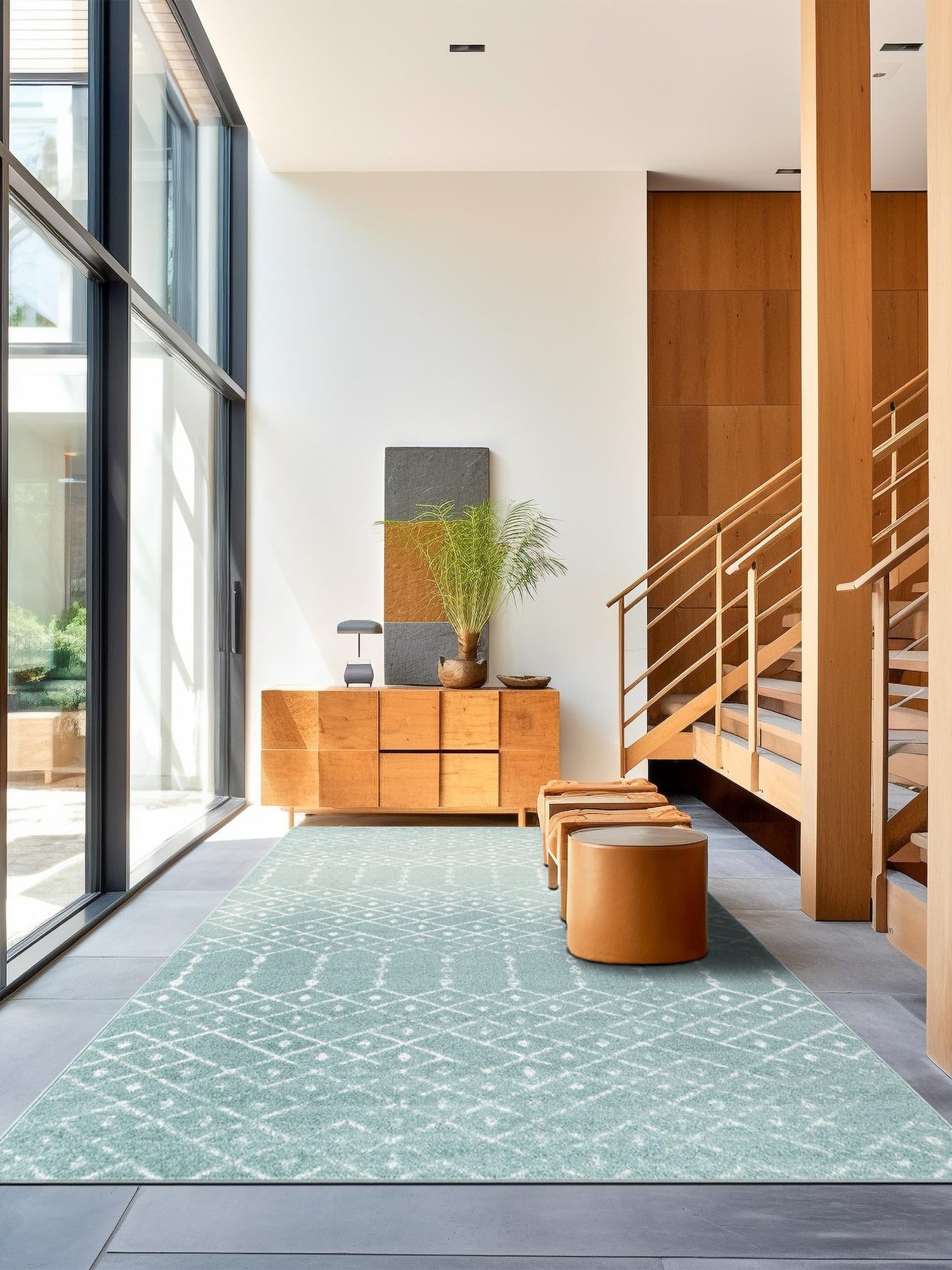 Aqua 9' x 12' Paxon Trellis Rectangle Area Rug Geometric Durable Stain Resistant Easy Clean Carpet for Modern Interior Home Decor for Sale at Rug Engine