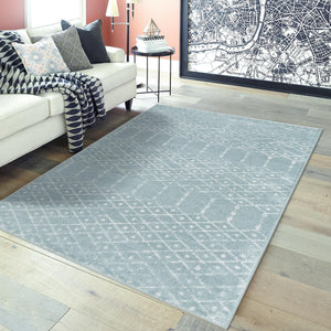 Aqua 10' x 13' Paxon Trellis Rectangle Area Rug Geometric Durable Stain Resistant Easy Clean Carpet for Modern Interior Home Decor for Sale at Rug Engine