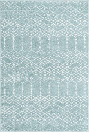 Aqua 4' x 6' Paxon Trellis Rectangle Area Rug Geometric Durable Stain Resistant Easy Clean Carpet for Modern Interior Home Decor for Sale at Rug Engine