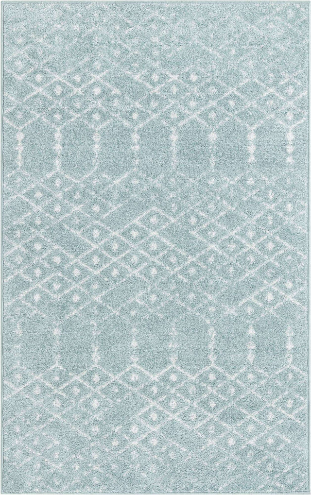 Aqua 3' 3 x 5' 3 Paxon Trellis Rectangle Area Rug Geometric Durable Stain Resistant Easy Clean Carpet for Modern Interior Home Decor for Sale at Rug Engine