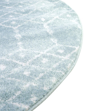 Aqua 5' 3 x 5' 3 Paxon Trellis Round Area Rug Geometric Durable Stain Resistant Easy Clean Carpet for Modern Interior Home Decor for Sale at Rug Engine