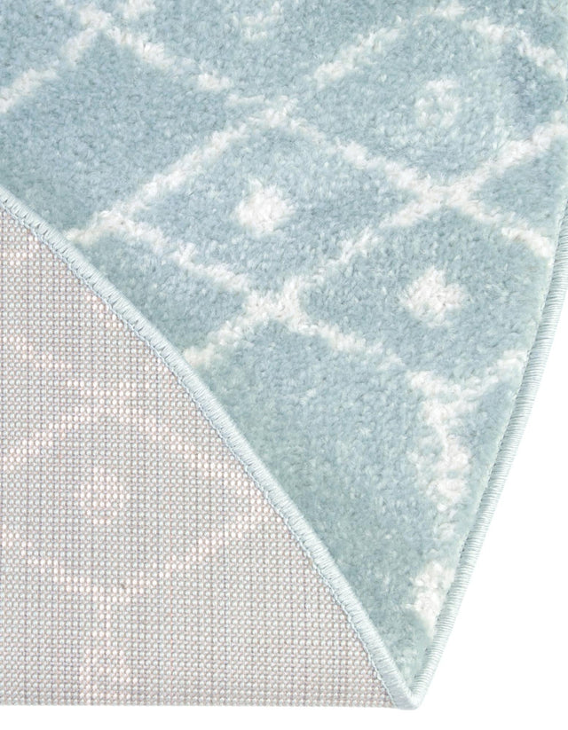 Aqua 4' 1 x 4' 1 Paxon Trellis Round Area Rug Geometric Durable Stain Resistant Easy Clean Carpet for Modern Interior Home Decor for Sale at Rug Engine