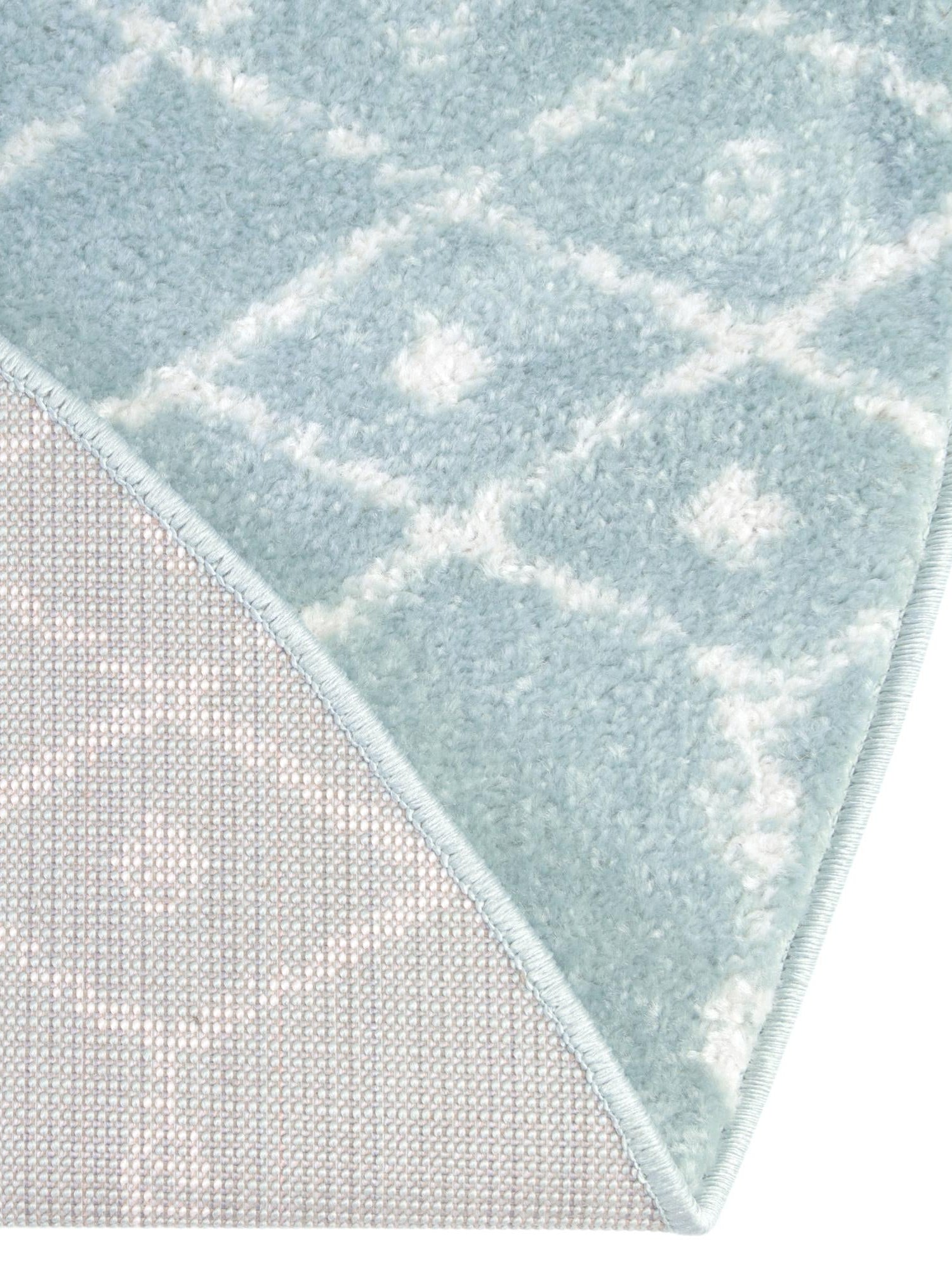 Aqua 5' 3 x 5' 3 Paxon Trellis Round Area Rug Geometric Durable Stain Resistant Easy Clean Carpet for Modern Interior Home Decor for Sale at Rug Engine