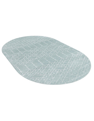 Aqua 7' 10 x 10' Paxon Trellis Oval Area Rug Geometric Durable Stain Resistant Easy Clean Carpet for Modern Interior Home Decor for Sale at Rug Engine