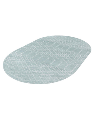 Aqua 7' 10 x 10' Paxon Trellis Oval Area Rug Geometric Durable Stain Resistant Easy Clean Carpet for Modern Interior Home Decor for Sale at Rug Engine