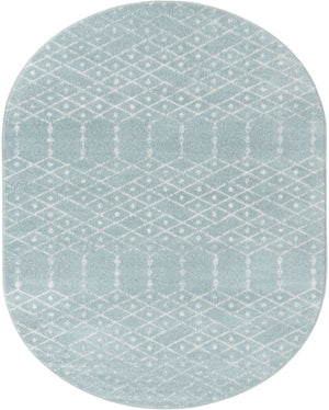 Aqua 7' 10 x 10' Paxon Trellis Oval Area Rug Geometric Durable Stain Resistant Easy Clean Carpet for Modern Interior Home Decor for Sale at Rug Engine
