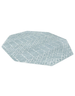 Aqua 7' 10 x 7' 10 Paxon Trellis Octagon Area Rug Geometric Durable Stain Resistant Easy Clean Carpet for Modern Interior Home Decor for Sale at Rug Engine