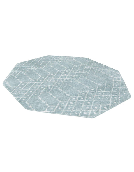 Aqua 7' 10 x 7' 10 Paxon Trellis Octagon Area Rug Geometric Durable Stain Resistant Easy Clean Carpet for Modern Interior Home Decor for Sale at Rug Engine