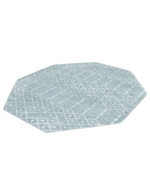 Aqua 7' 10 x 7' 10 Paxon Trellis Octagon Area Rug Geometric Durable Stain Resistant Easy Clean Carpet for Modern Interior Home Decor for Sale at Rug Engine
