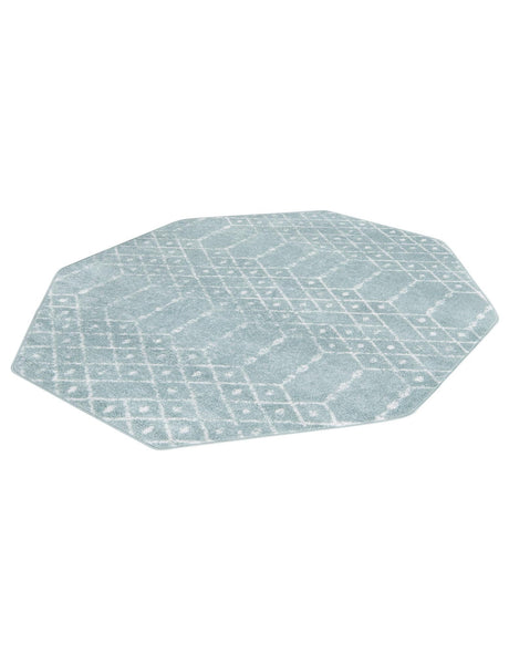 Aqua 7' 10 x 7' 10 Paxon Trellis Octagon Area Rug Geometric Durable Stain Resistant Easy Clean Carpet for Modern Interior Home Decor for Sale at Rug Engine