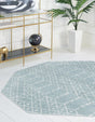 Aqua 6' 1 x 6' 1 Paxon Trellis Octagon Area Rug Geometric Durable Stain Resistant Easy Clean Carpet for Modern Interior Home Decor for Sale at Rug Engine