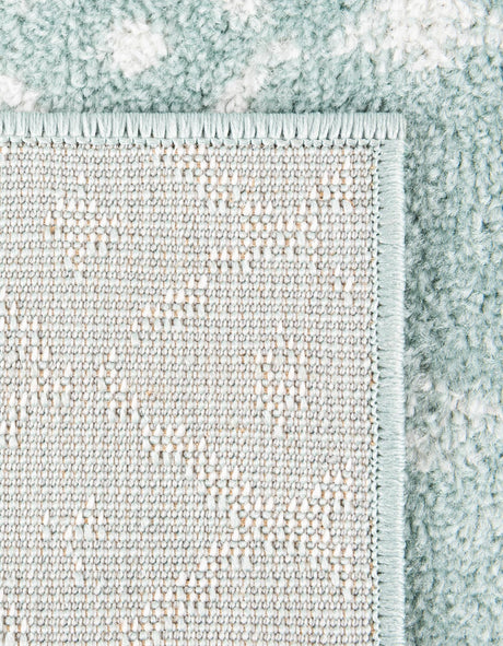 Aqua 6' 1 x 6' 1 Paxon Trellis Octagon Area Rug Geometric Durable Stain Resistant Easy Clean Carpet for Modern Interior Home Decor for Sale at Rug Engine