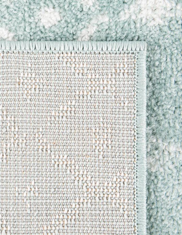 Aqua 5' 3 x 5' 3 Paxon Trellis Octagon Area Rug Geometric Durable Stain Resistant Easy Clean Carpet for Modern Interior Home Decor for Sale at Rug Engine