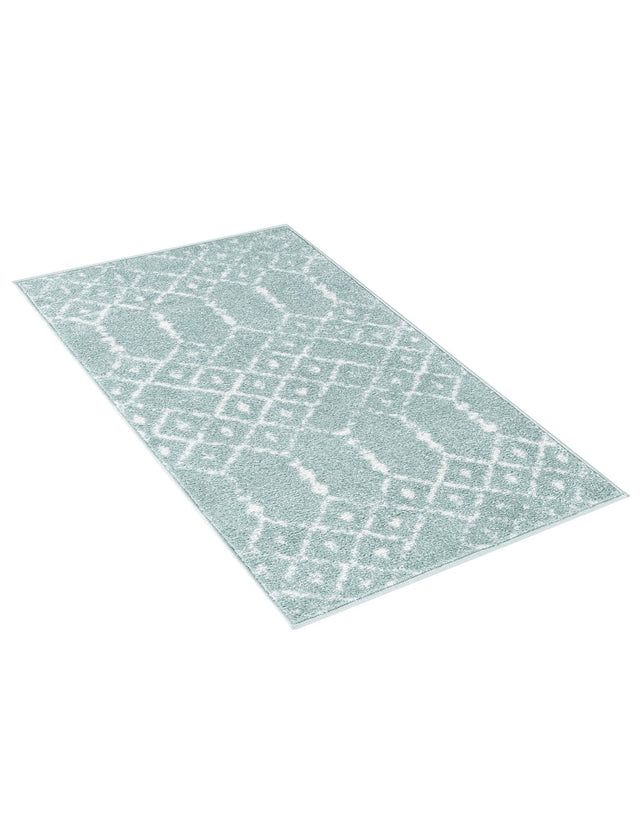 Aqua 2' x 3' Paxon Trellis Rectangle Area Rug Geometric Durable Stain Resistant Easy Clean Carpet for Modern Interior Home Decor for Sale at Rug Engine